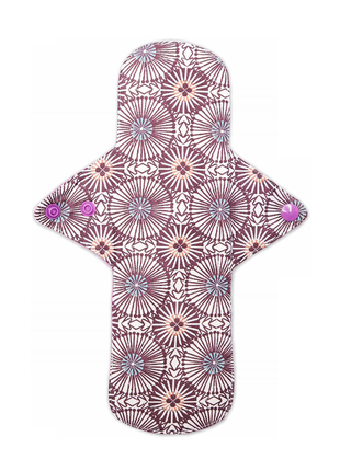 Прокладка для менструації багаторазова міді 4 краплі - принт бузкові узори