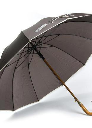 Жіночий парасольку-тростину напівавтомат в сірому кольорі1 фото
