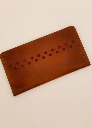 Шкіряний коричневий карманий кардхолдер.1 фото