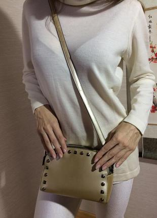 Жіноча сумка структурована клатч ручка довга4 фото