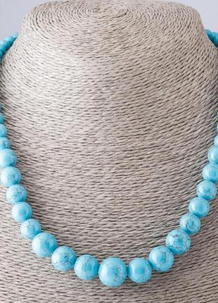 Намисто блакитна бірюза з прожилками