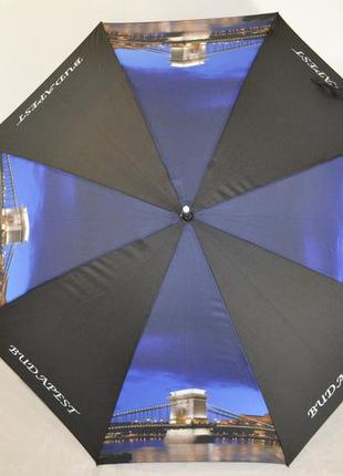 Зонт-трость с фото великолепного города будапешта3 фото