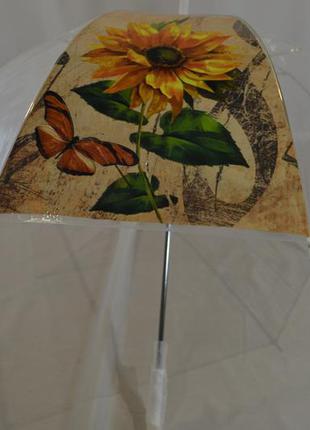 Прозора жіноча парасолька-тростина грибком від фірми "monsoon".6 фото
