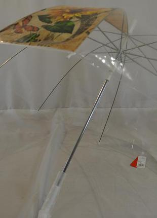 Прозора жіноча парасолька-тростина грибком від фірми "monsoon".4 фото
