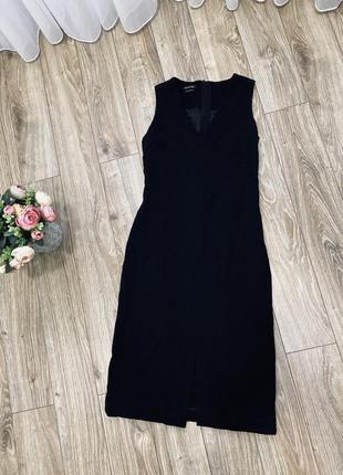 Чёрное классического кроя платье футляр платье шерсть3 фото