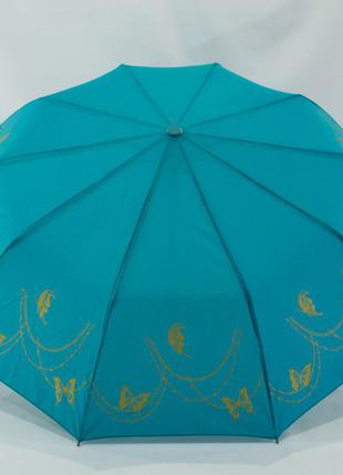 Женский складной зонтик "bellissimo" 18309/6 полуавтомат бирюза на 10 спиц1 фото
