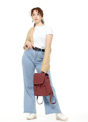 Бордовый  базовый стильный лаконичный рюкзачек для девушек2 фото