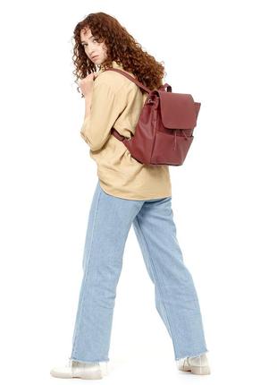 Бордовый  базовый стильный лаконичный рюкзачек для девушек4 фото
