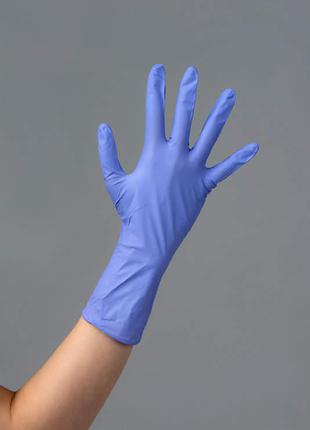 Перчатки нитриловые мр смотровые неопудренные фиолетовые ⠀ 100 шт