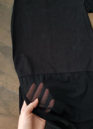 Черное платье миди с прозрачными вставками4 фото