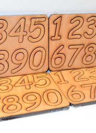 Дерев'яні деталі для бизиборда цифри рамка вкладиш набір цифр 0-9 дерев'яна яні цифри заготівля декупажу цифра2 фото