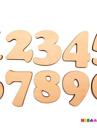 Дерев'яна заготовка для бизиборда цифри фанера (без підкладки) набір цифр 0-9 дерев'яна яні цифри цифра