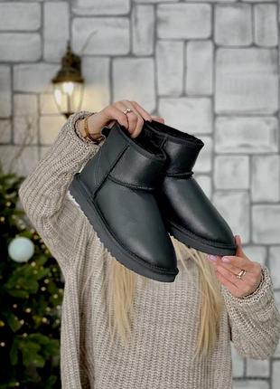 Жіночі уггі Cuff ugg оригінал галлограмма❄️ женские угги чёрные6 фото