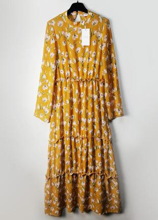 Длинное платье с цветочным принтом vila