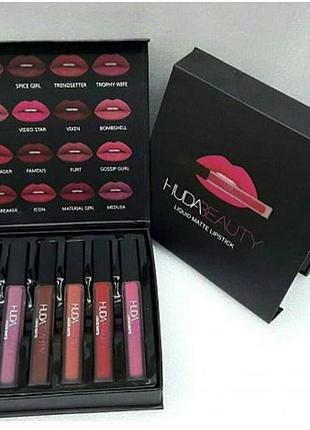 Набор матовых помад huda beauty
