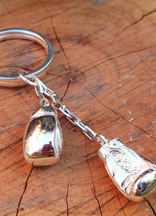Брелок боксерские перчатки из серебра