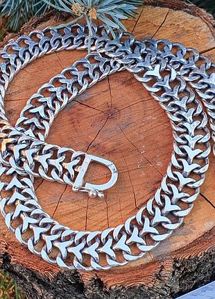 Эксклюзивное плетение цепочки трактор из серебра