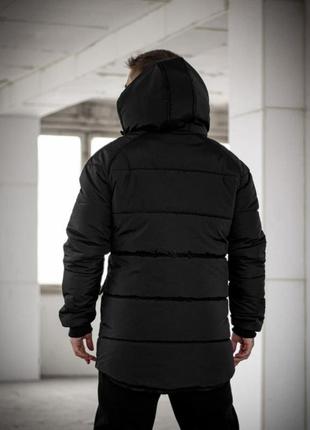 Чоловіча зимова парку чорна куртка6 фото