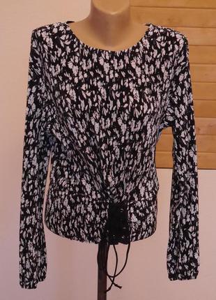 Блуза чорно-біла розмір м zebra