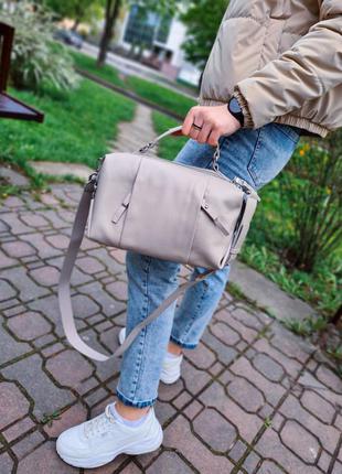 Женская стильная пастельная сумка из натуральной кожи жіноча пастельна крута сумочка із натуральної шкіри2 фото