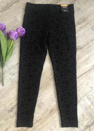 Marks&spencer брюки лосины леггинсы черные бархат модные трендовые стильные