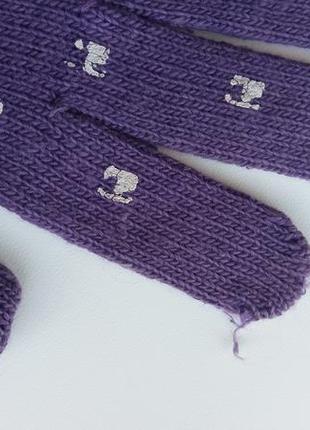 Теплые милые перчатки с бантиками3 фото