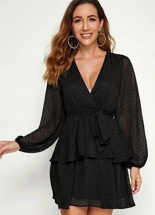 Стильное платье в горошек 44 размер италия