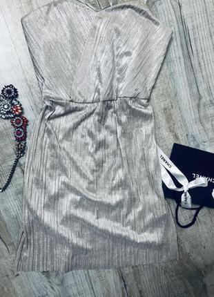 Серебрянное платье вечернее коктейльное модное стильное шикарное блестящее1 фото