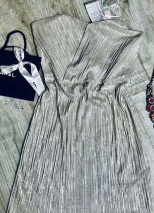 Срібне вечірнє плаття коктейльне модне стильне шикарне блискуче2 фото