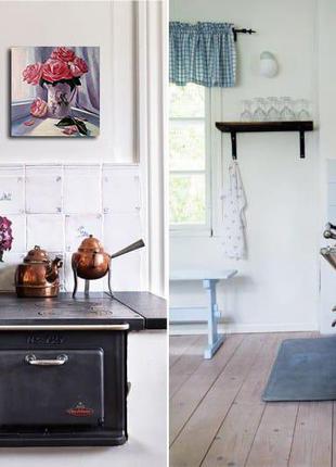 Картина маслом живопись цветы розы на окне