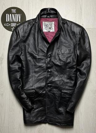 Шкіряна куртка, пальто tomcat leather, розмір l, англія1 фото