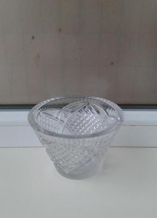 Хрустальная ваза салатница конфетница фруктовница усеченный конус винтаж ссср1 фото