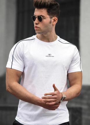Футболка мужская белая однотонная классическая турция ls5226w