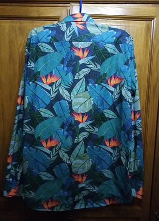 Рубашка длинный рукав тропический принт мерсеризирует хлопок tresanti celeste (оригинал)