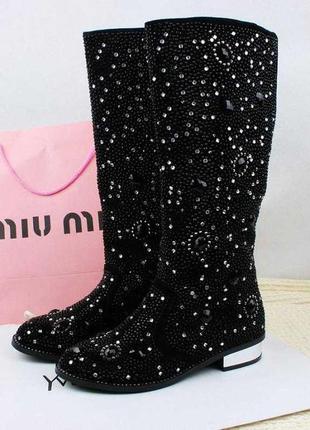 Чоботи в каменях miu miu 40р