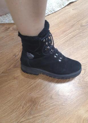 Черевики чоботи зимові, натуральна замша