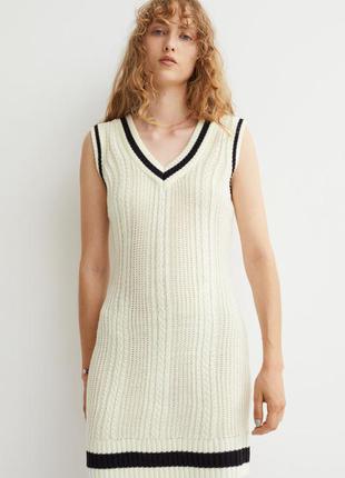 Модное молочное платье жилетка h&m р. s- m2 фото