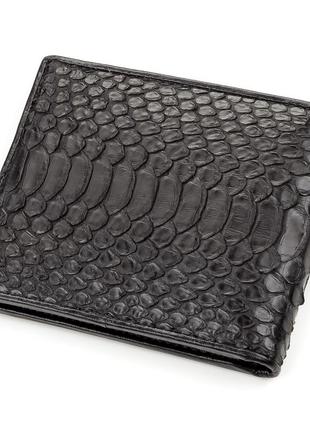 Портмоне snake leather 18194 з натуральної шкіри пітона чорне2 фото