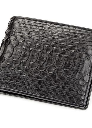 Портмоне snake leather 18194 з натуральної шкіри пітона чорне1 фото