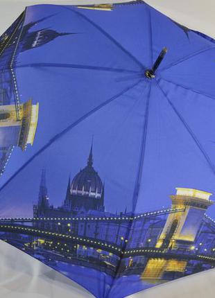 Зонт-трость №вр1011 с фото будапешта от фирмы "feeling rain".