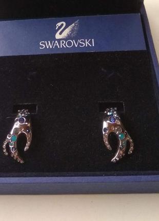 Серьги swarovski клипсы жест ок сережки необычной красоты1 фото