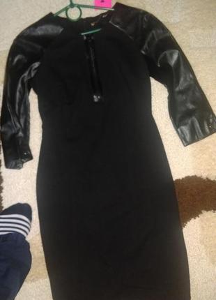 Платье с кожаными вставками от дизайнера марта геец. распродажа!3 фото