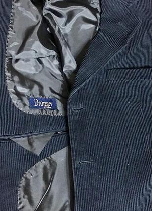 Шикарный вельветовый мужской пиджак темно синего цвета7 фото