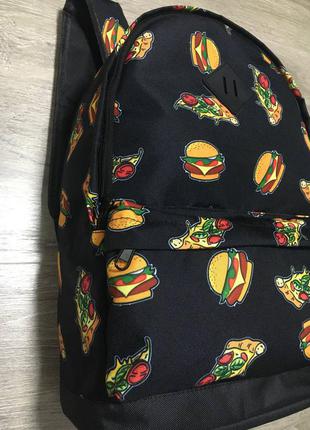 Новинка рюкзак шкільний з принтом піцца/бургер1 фото