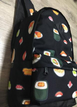 Новинка рюкзак шкільний з принтом суші(чорний)2 фото
