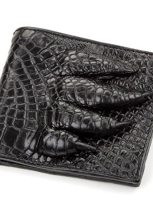 Кошелек мужской crocodile leather 18200 из натуральной кожи крокодила черный