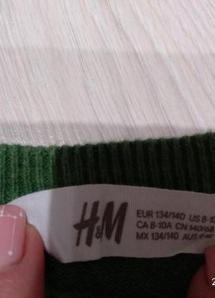 Светр з новрічним принтом h&m, 134/1404 фото