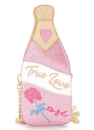 Розовая сумка в виде бутылки шампанского "true love"