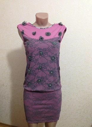 Плаття-туніка з коротким рукавом