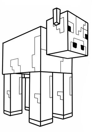 Картина по контуру майнкрафт корова , 25*25 см, rb, картина-розмальовка без номерів